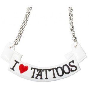 I Love Tattoos Scroll Necklace Ink Inked Tattoo